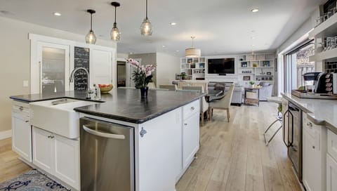 Kitchen and family room