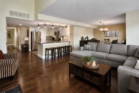Extensive open concept living area including kitchen, living &dining rooms