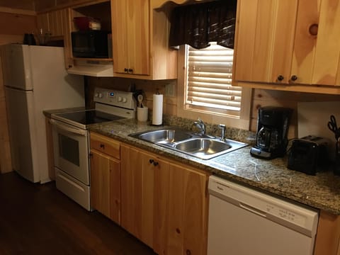 Full Kitchen so you can eat in!