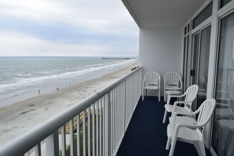 Ocean Front 21 foot Balcony from Living Room and Bedroom Room