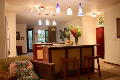 View from sitting area of island breakfast bar