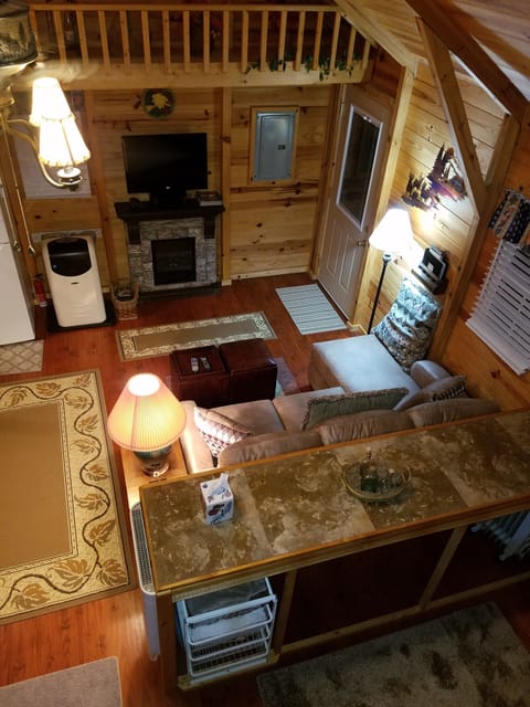 Loft view of living room.