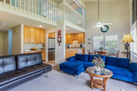 There's plenty of space on the comfortable couches to have the whole family together for a movie night! The large smart TV should have access to all your favorites