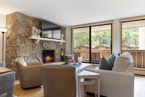 The living room is the perfect spot for relaxing after a day of adventures in Vail.