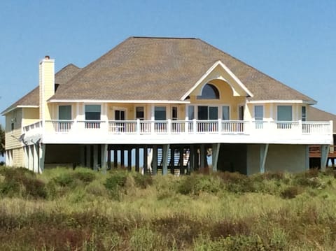 View of the house from the beach. Big windows,Great Ocean views.
