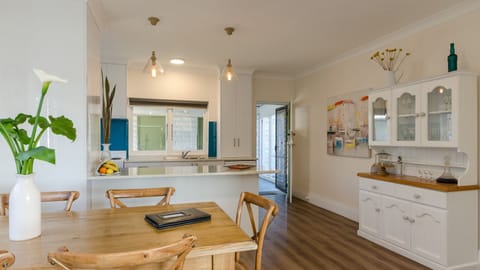 Glasses cabinet in dining area.
