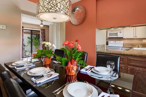 Plenty of dishes, glasses and flatware