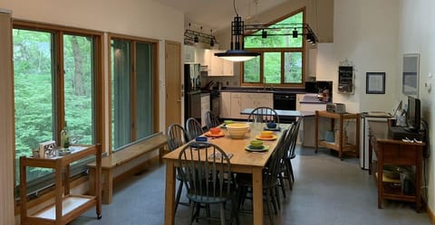 Dining table toward kitchen