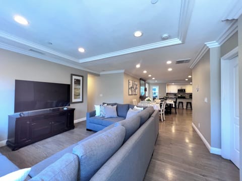 Living Room looking into the Dining Room and Kitchen