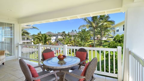 Plantation at Princeville Resort #822 - Dining Lanai Pool View - Parrish Kauai