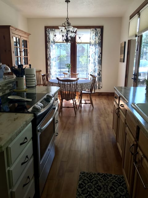 Fully Stocked kitchen with a view.