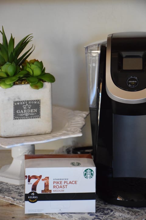 Bring your favorite Keurig pods and creamer.