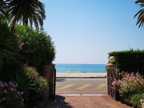 from the building entrance