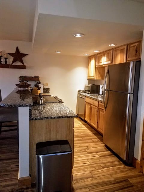 Kitchen is stocked with everything needed to prepare meals