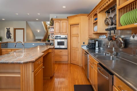 Tons of counter space in the expansive kitchen