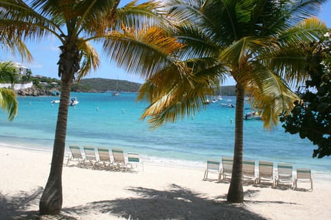 Stunning semi private Cowpet Bay beach is in front of you!