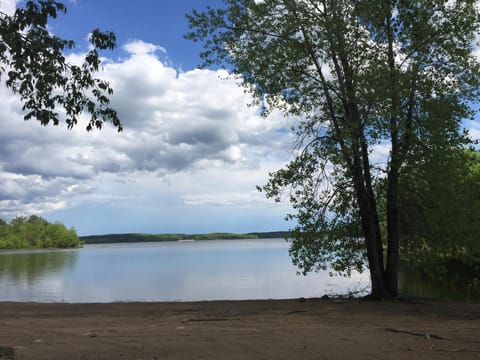 Lake front camp on a quite bay