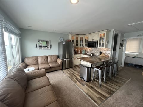 Kitchen with all the basics needed, and 3 different coffee machines