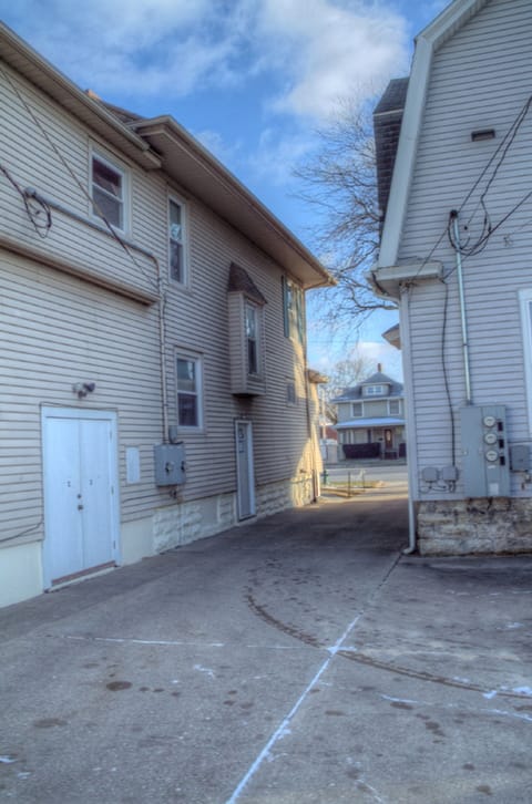 Side entrance from off street parking lot.