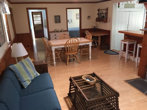 Main room with gas fireplace and flat screen TV