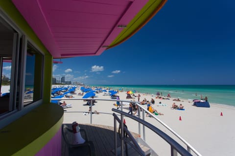 Iconic lifeguard tower on the beach just in front of the penthouse.