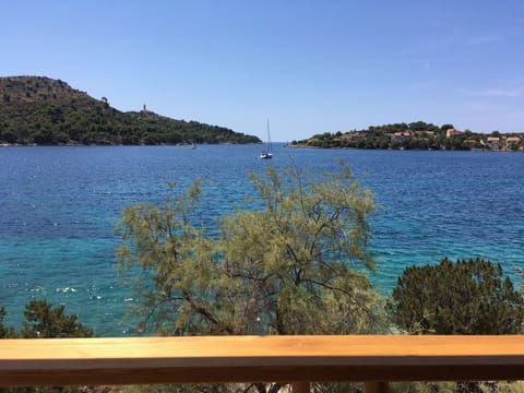 View of Skrivena Luka Bay from the balcony.