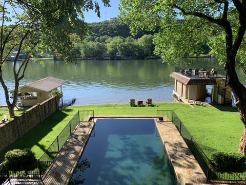 Back yard. Directly on lake Austin. 