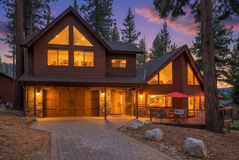In the evening, your cozy mountain home becomes a sanctuary of rustic elegance.
