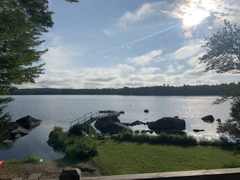 Looking off deck to beach