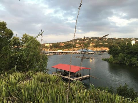 View of the marina from the property; no direct lake access