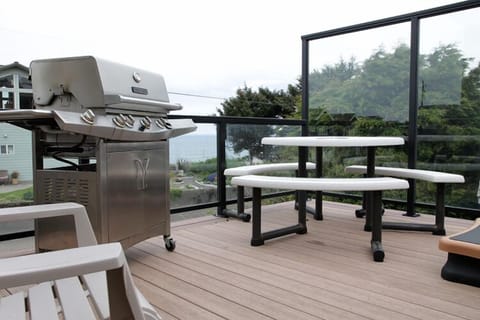 BBQ Grill & Patio Table. 