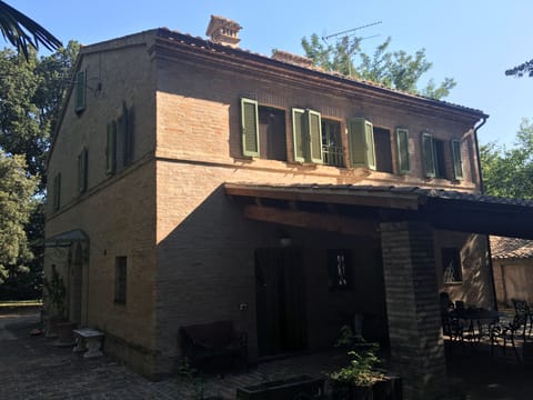 The rear of the house with portico