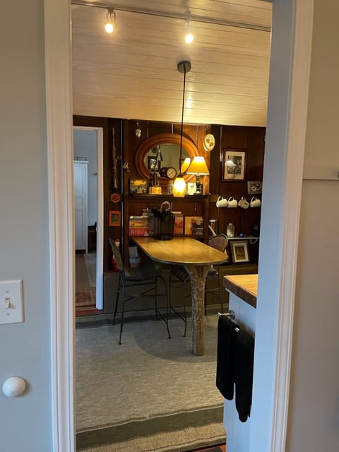 Kitchen table seen from living room