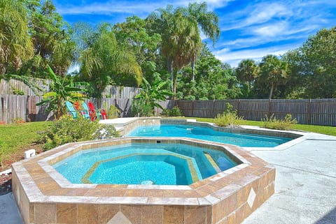 Two pools - big and small. This is NOT a spa. They are same temperature 