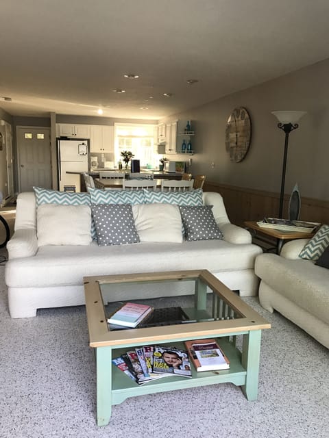 Light and bright family room, open into the kitchen and eating area