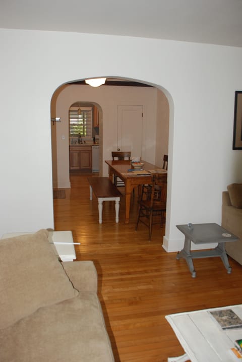 beautiful hard wood floors & space to move around