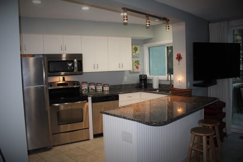 Kitchen well stocked with basic and specialty items