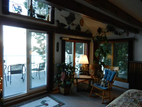from the master bedroom looking S.E. at the lake through the 2nd floor deck