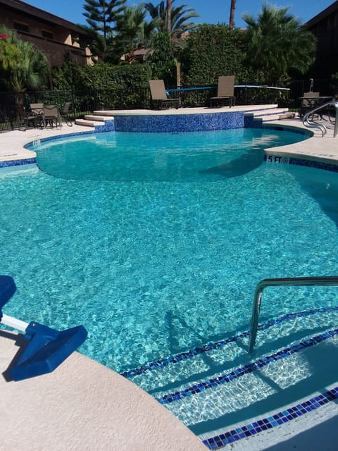 Pool around the corner by condo