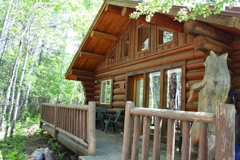 Front of the cabin, barbecue available.  