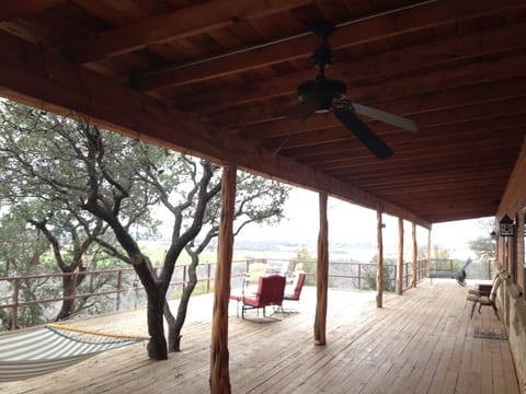 Back deck that overlooks the Clear Fork of the Brazos River