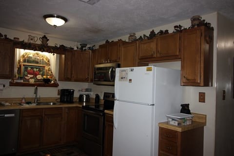 Kitchen viewed from living room.