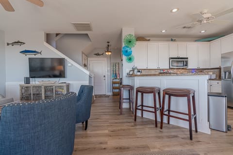 Bar seating is great for hanging out while cooking