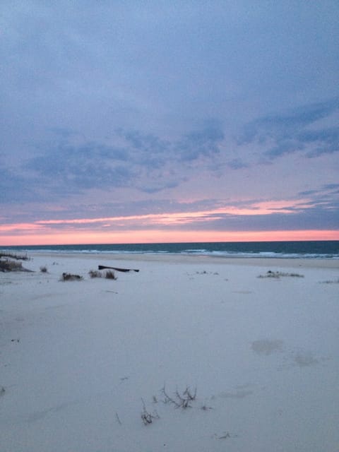 Beautiful sunrise on the luxurious sugar sand beach