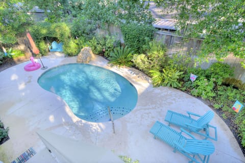 The pool view from the Screened in Back Porch