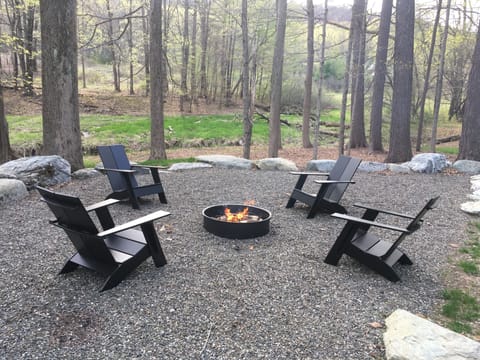 firepit overlooking seasonal creek