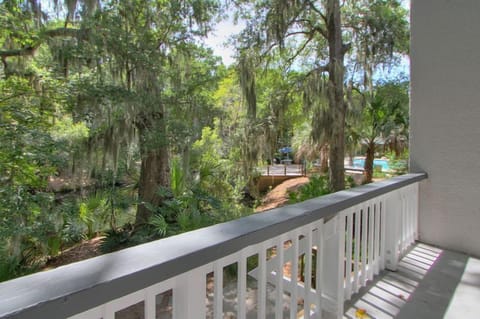 View of pool from balcony