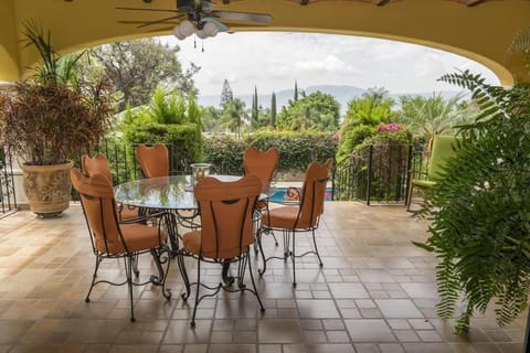 Dining spot on the rear terrace