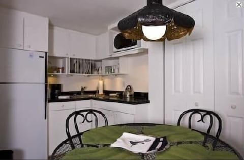 Kitchen/dinette. Washer and dryer behind door.