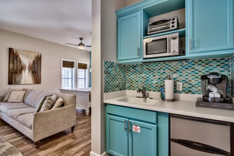 Clean as a whistle with great beachy backsplash!